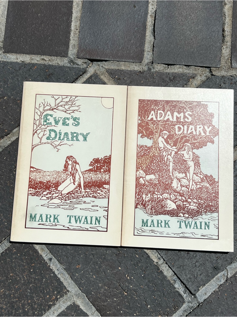 Vintage Set of Books Adam's Diary and Eve's Diary by Mark Twain 1984